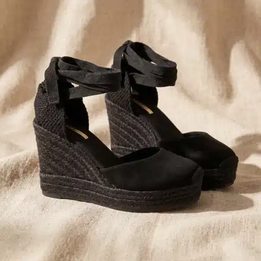 Alpargatas Negras Cuña Alta