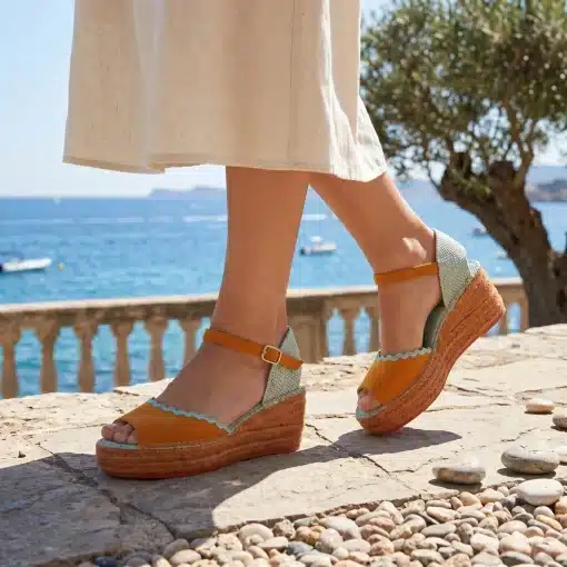 Sandalias De Esparto Malibu-Naranja