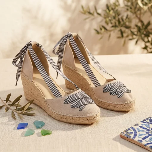Alpargatas Beige Lazos Vichy