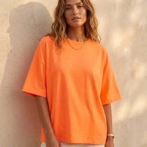 Camiseta Oversize Naranja Flúor