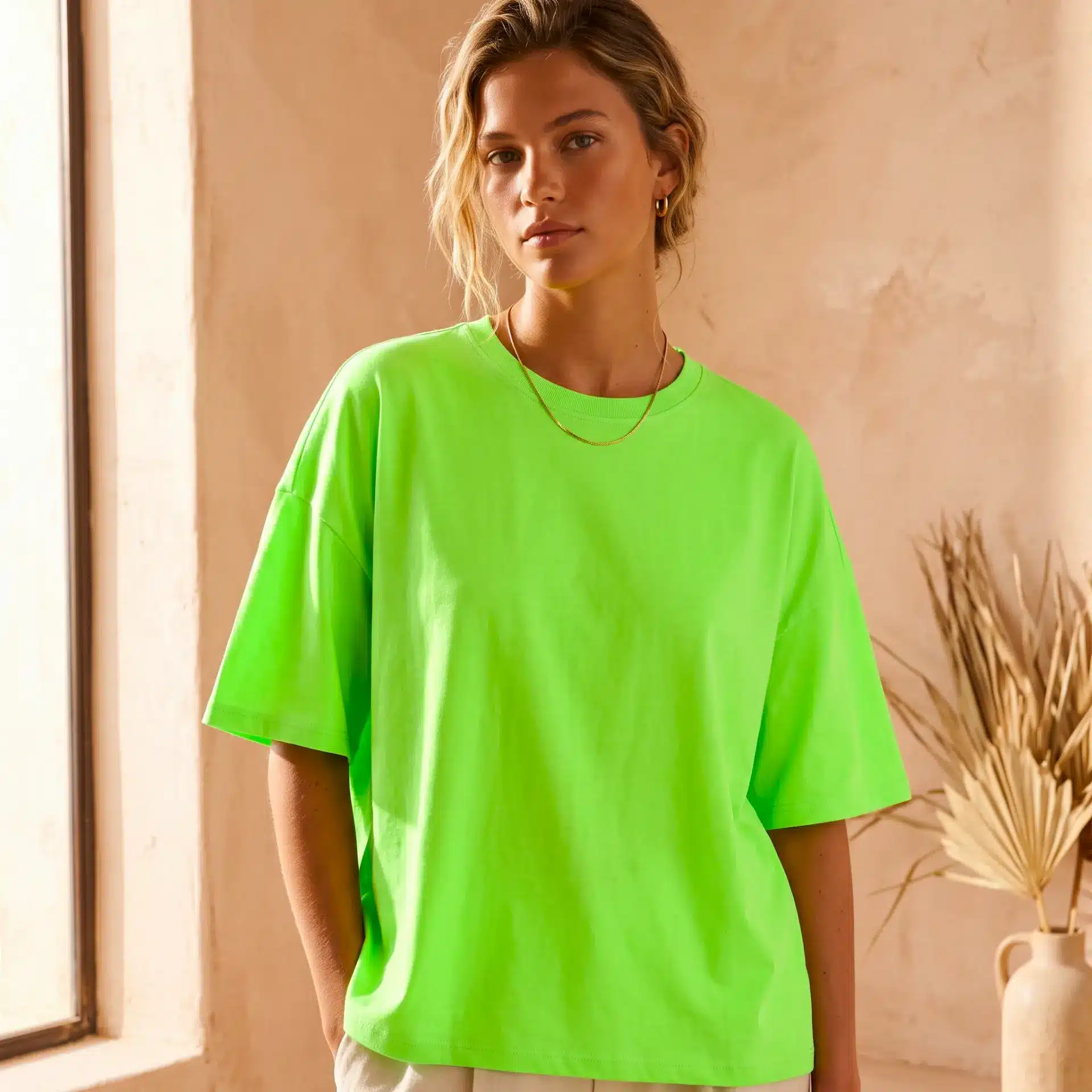 Camiseta Oversize Verde Flúor