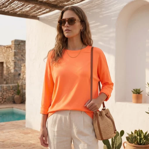 Sudadera Oversize Naranja Flúor