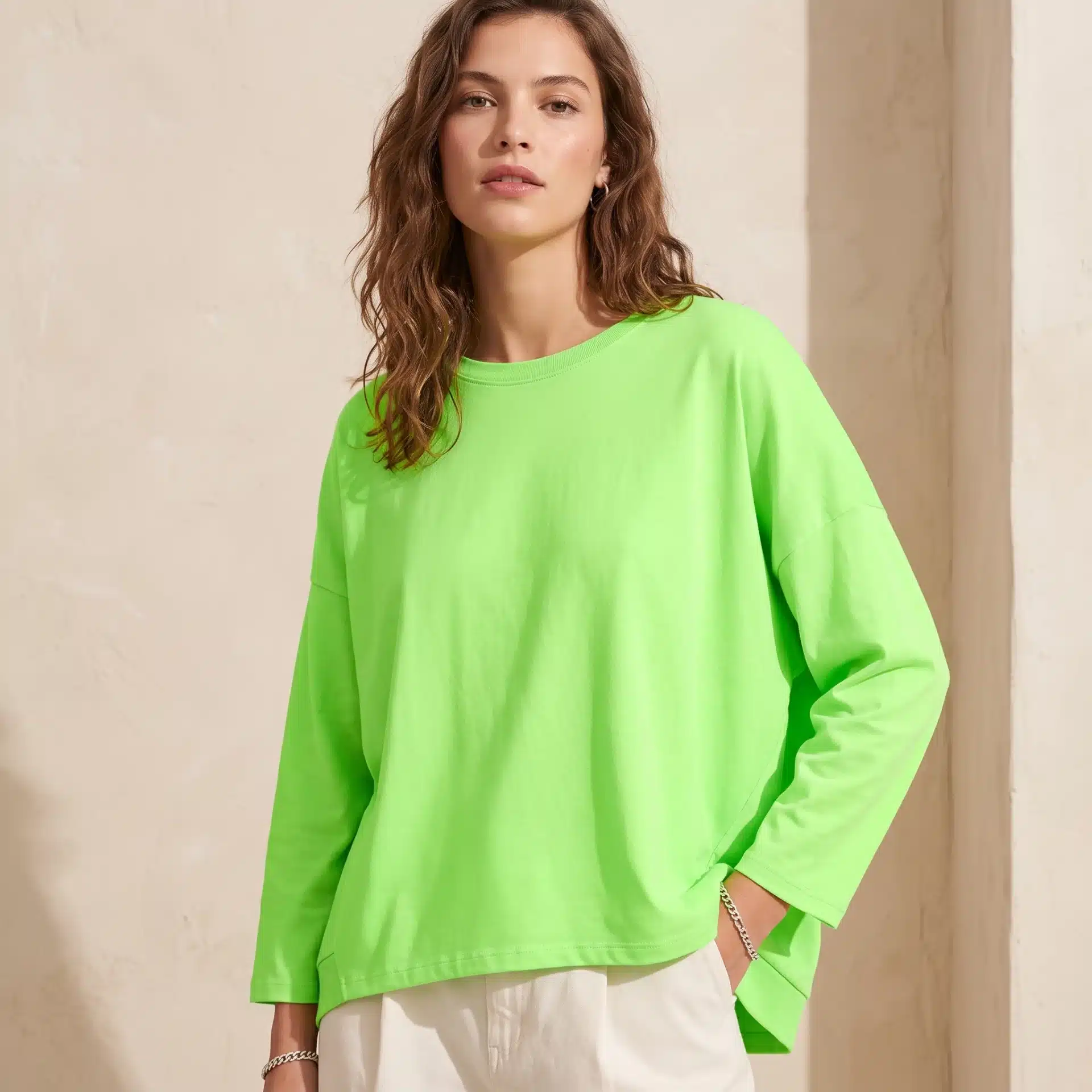 Sudadera Oversize Verde Flúor - Imagen 2