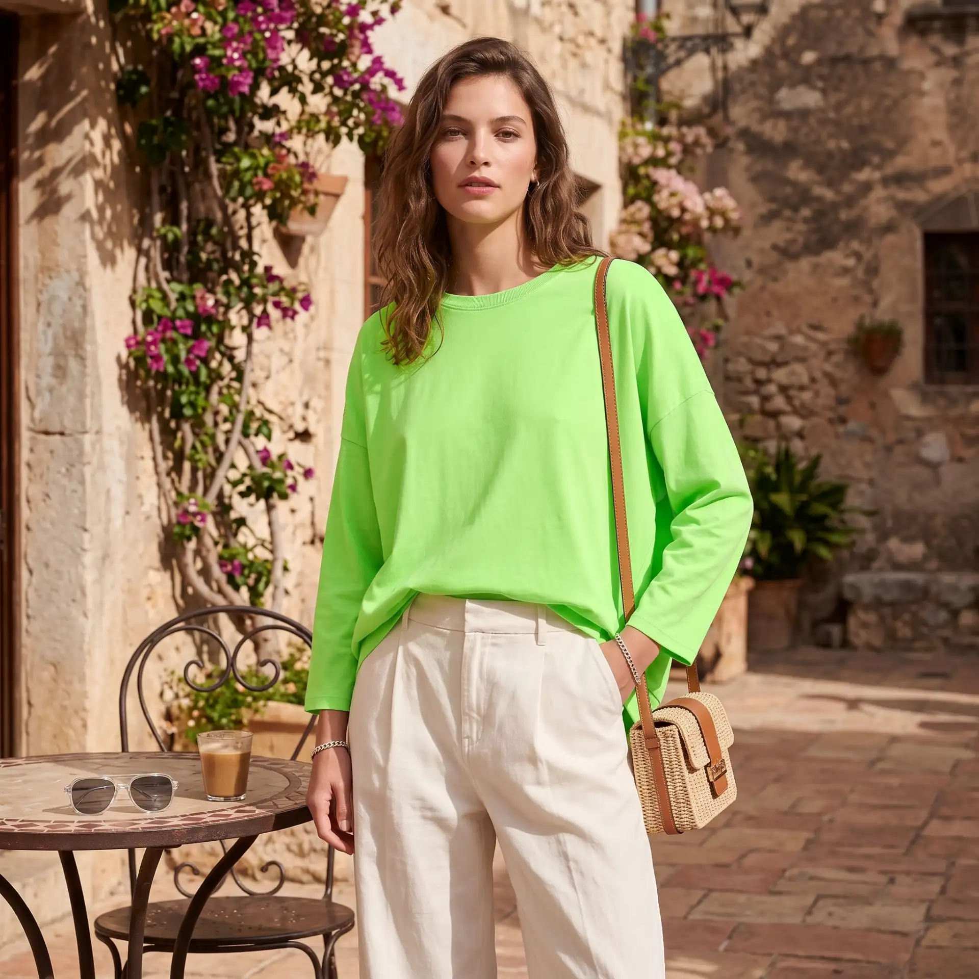 Sudadera Oversize Verde Flúor