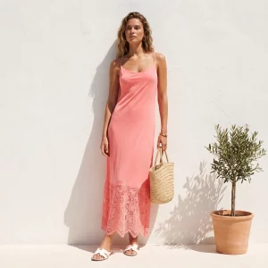 Vestido Largo Lencero de color rosa Miomio