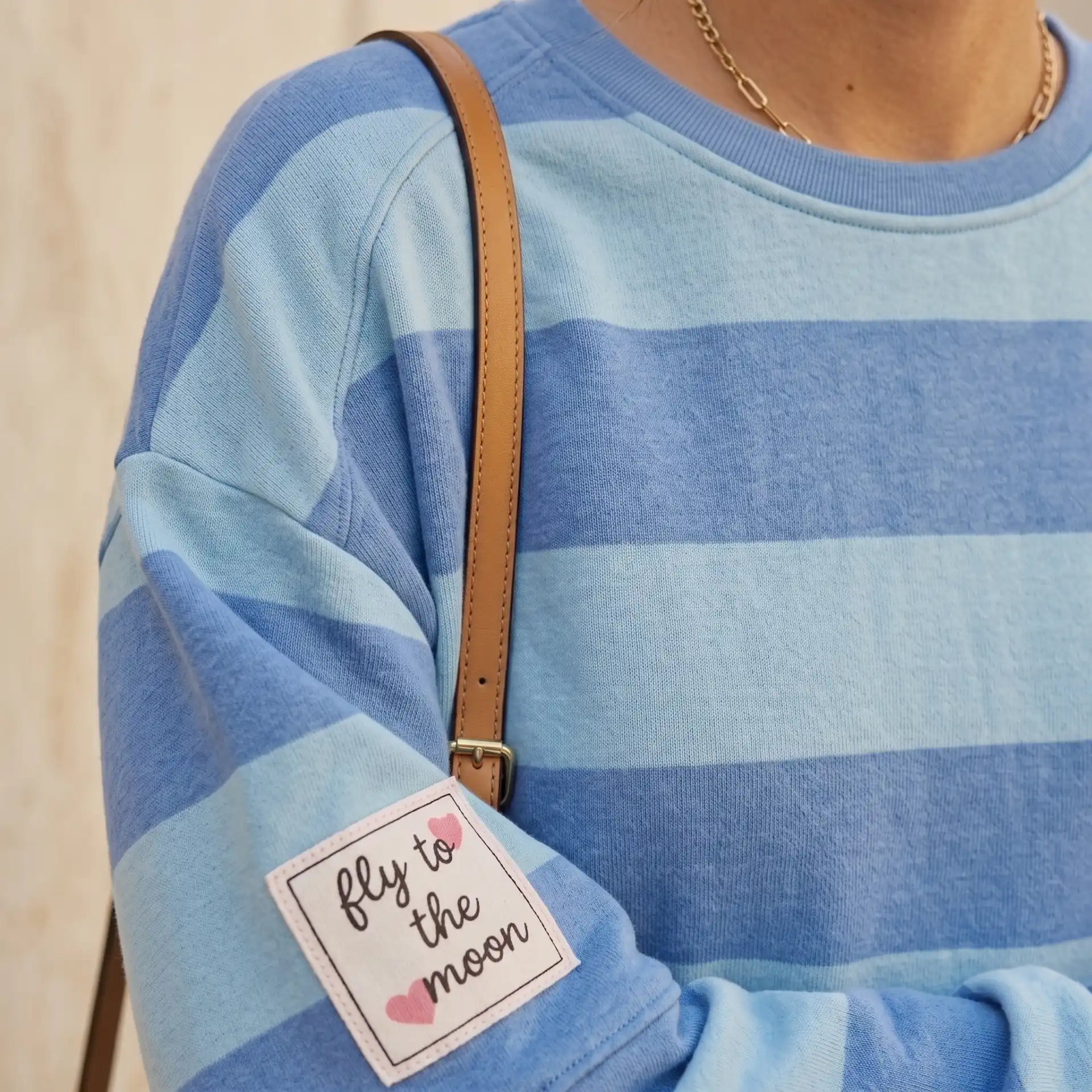 Sudadera Oversize Rayas Azul - Imagen 2