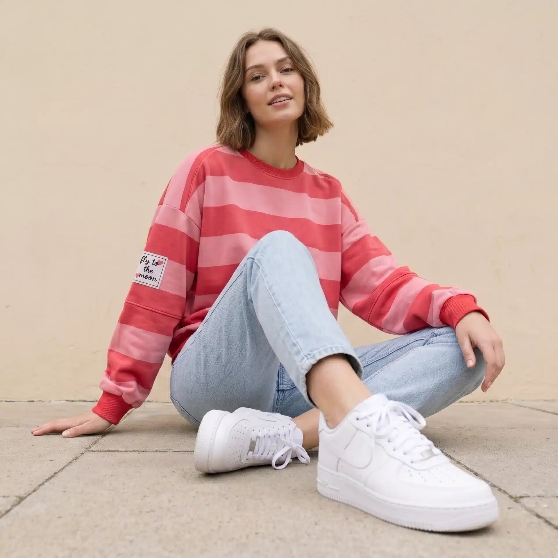 Sudadera Oversize Rayas Rosa - Imagen 3