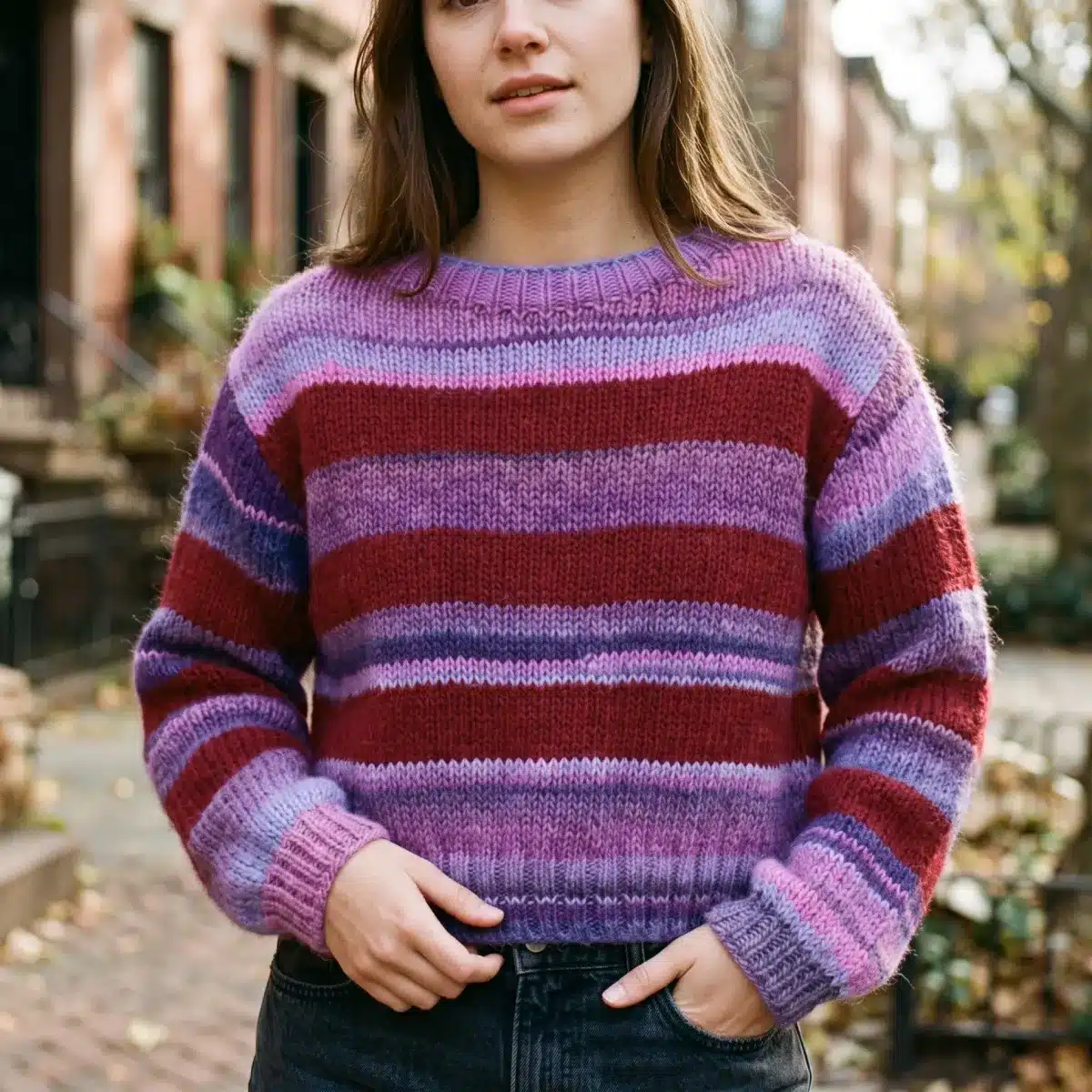 Jersey Rayas Multicolor Lila